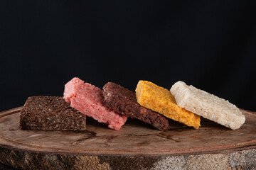 Coconut candy coconut, Brazilian sweet on rustic wood