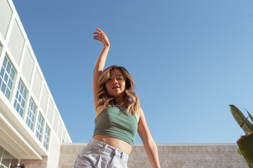 Motivational dancer enjoying the outdoors