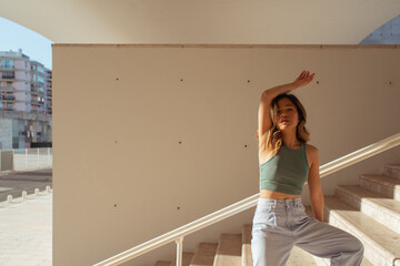 Woman posing for a urban portrait