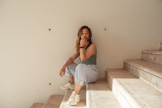 Portrait of a young Asian woman