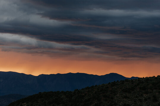 Monsoon season sunset in Utah