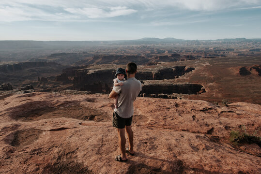Father Exploring with Son in Utah