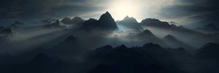 Dark mountain peak