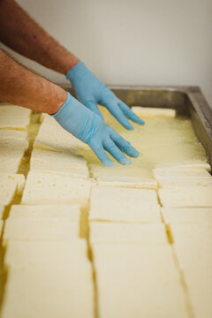 the making of halloumi grill cheese