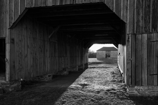 Wood and stone barns