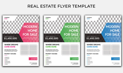 Real Estate Home Sales Promotion Modern Business Flyer Template