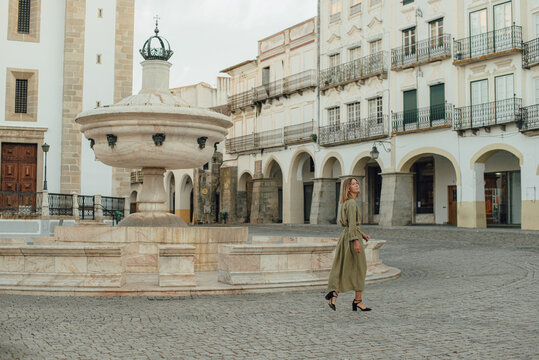 Woman on an empty square