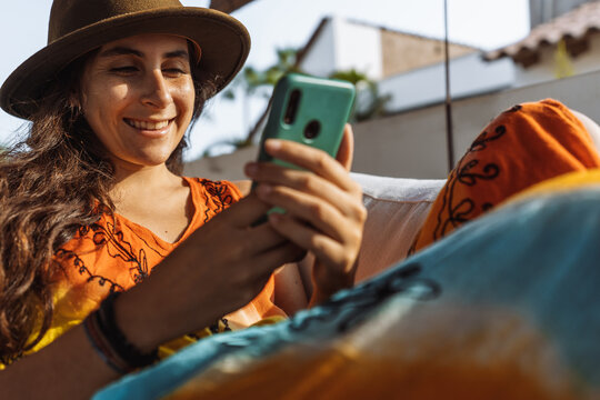 woman using cellphone