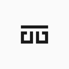 Obraz premium GTG letter logo design in square