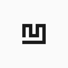 MF letter logo design in square