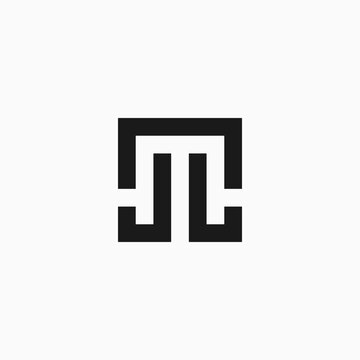 JMJ letter logo design in square