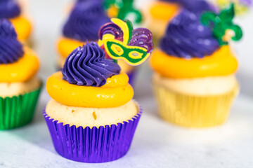 Mardi Gras cupcakes