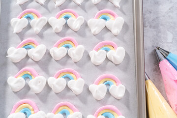 Unicorn meringue pops