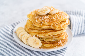 Coconut banana pancakes