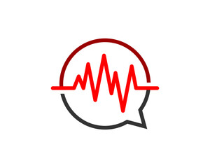 Medical pulse in the bubble chat shape