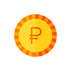 Russian Ruble, Money, Coin Flat Icon Logo Illustration Vector Isolated. Finance and Currency Icon-Set. Suitable for Web Design, Logo, App, and Upscale Your Business.