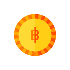 Thai Baht, Money, Coin Flat Icon Logo Illustration Vector Isolated. Finance and Currency Icon-Set. Suitable for Web Design, Logo, App, and Upscale Your Business.