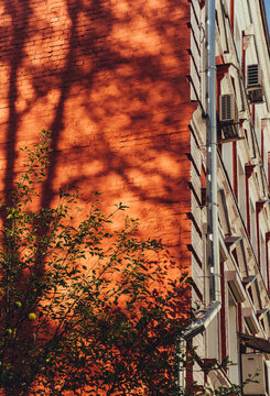 Urban landscape, sunny shadows.