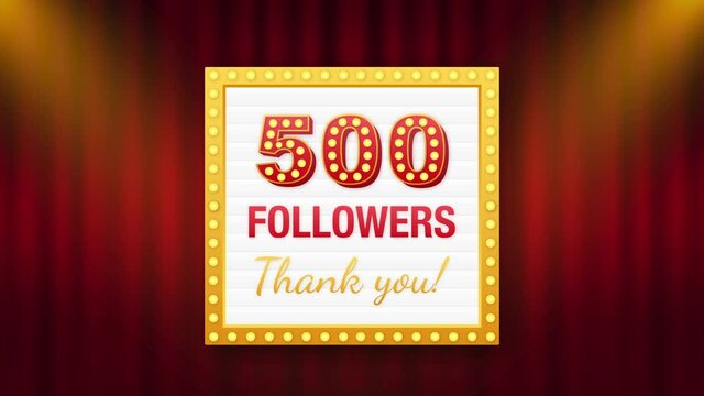 500 followers, Thank You, social sites post. Thank you followers congratulation card. Motion graphics.