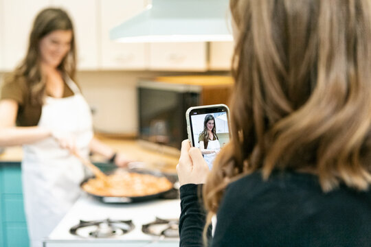 Class: Women Having Fun Taking Cell Phone Photos