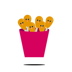 vector illustration of fried chicken. Is a junk food that is usually served in fast food restaurants