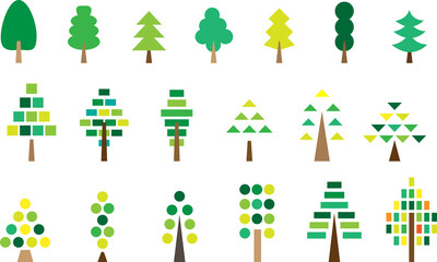いろいろな木　緑ベース