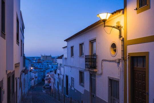 Street evening view in Lagos, Portugal