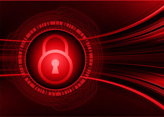 Closed Padlock on digital background, cyber security