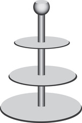 Steel three-tiered stand