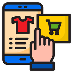 mobilephone color line style icon