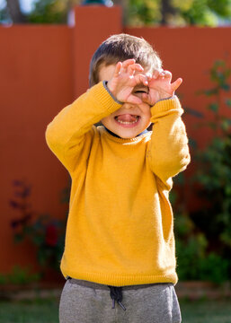 Kid making faces  