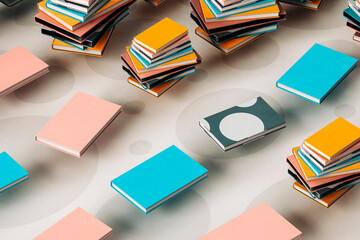 Colorful books - 3D render