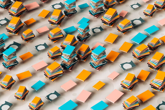 Colorful books - 3D render