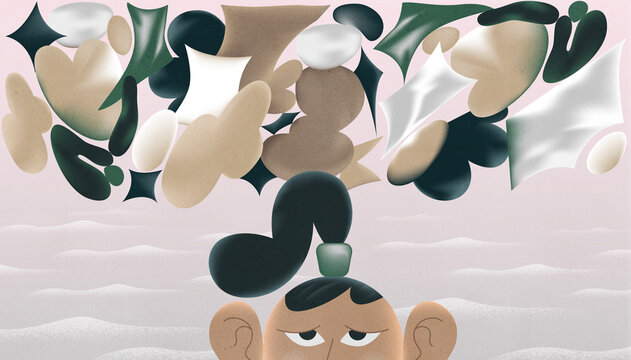 Portrait of an anxious Asian woman