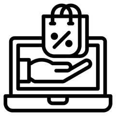 hand outline style icon