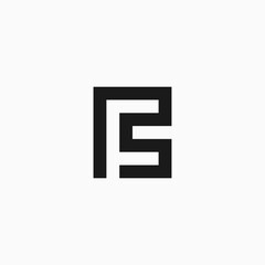 FS letter logo design in square