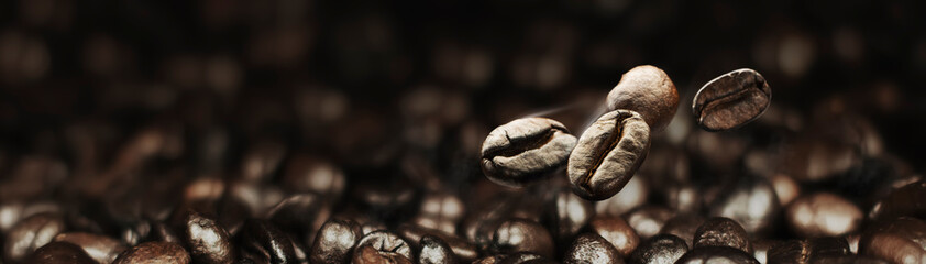 freshly roasted coffee beans close-up