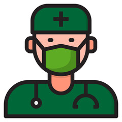 doctor color line style icon