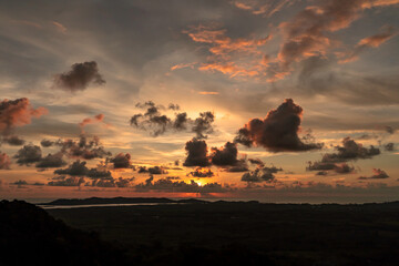 sunset on the hilltop sea clouds