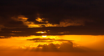 sunset sky orange red