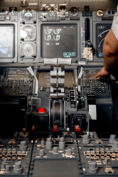 Control levers near crop aviator