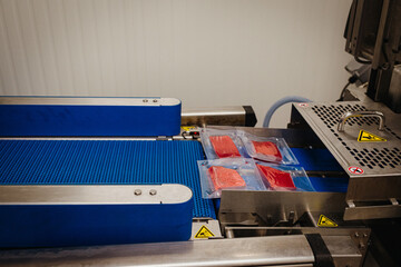 meat packaging in meat factory