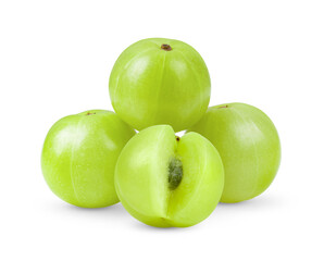 Indian gooseberries on white