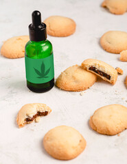Cannabis CBD cookies with marijuana infused oil. Absolutely delicious dessert biscuits. Edibles for adults.