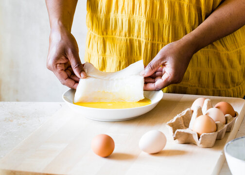 Woman cooking food