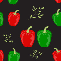 Seamless pattern with bell peppers