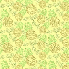 The pattern. Natural fruits, vitamin juice. Vegan cuisine organic fruit or vegetarian food. Illustration of pineapple .