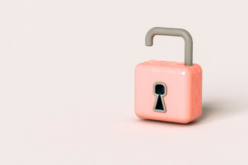 Pink padlocks on grey background