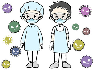 【感染症対策】防護服を着た看護師