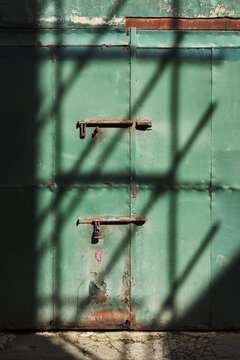 Steel Door and Shadows